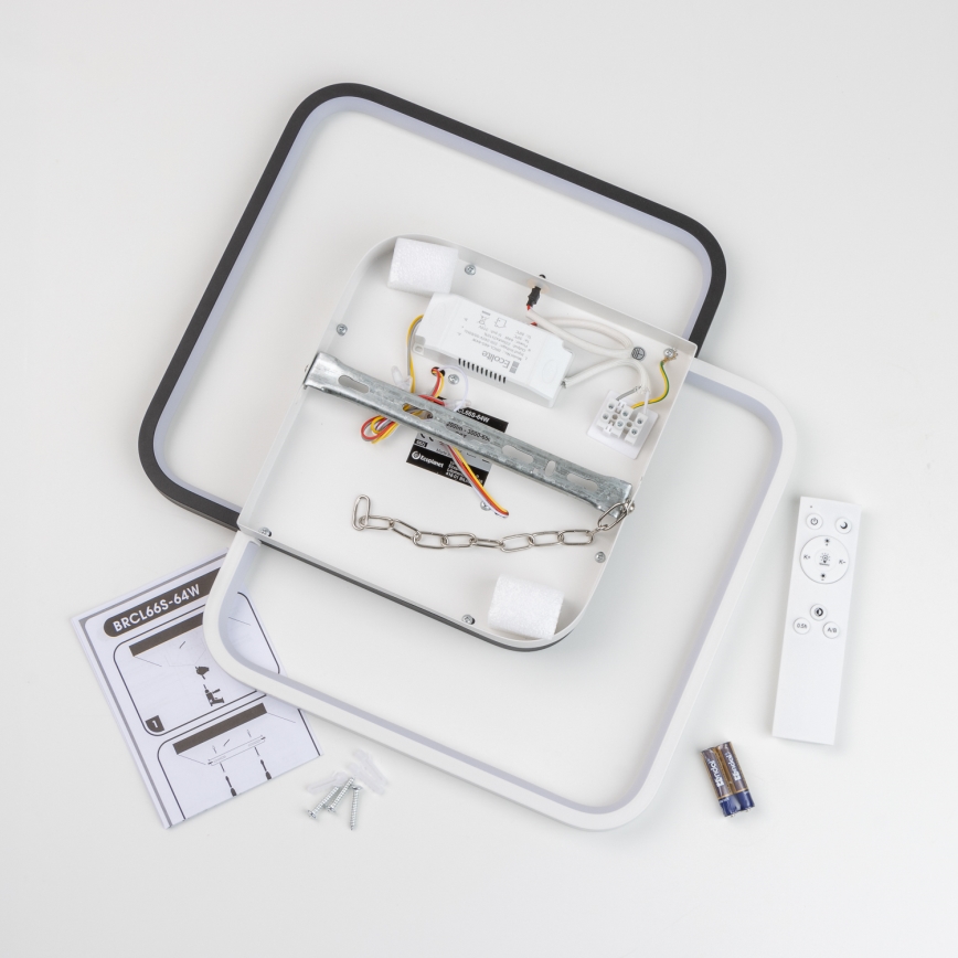 Brilagi - Plafonnier LED dimmable VELO LED/64W/230V 38x38 cm 3000-6500K + télécommande