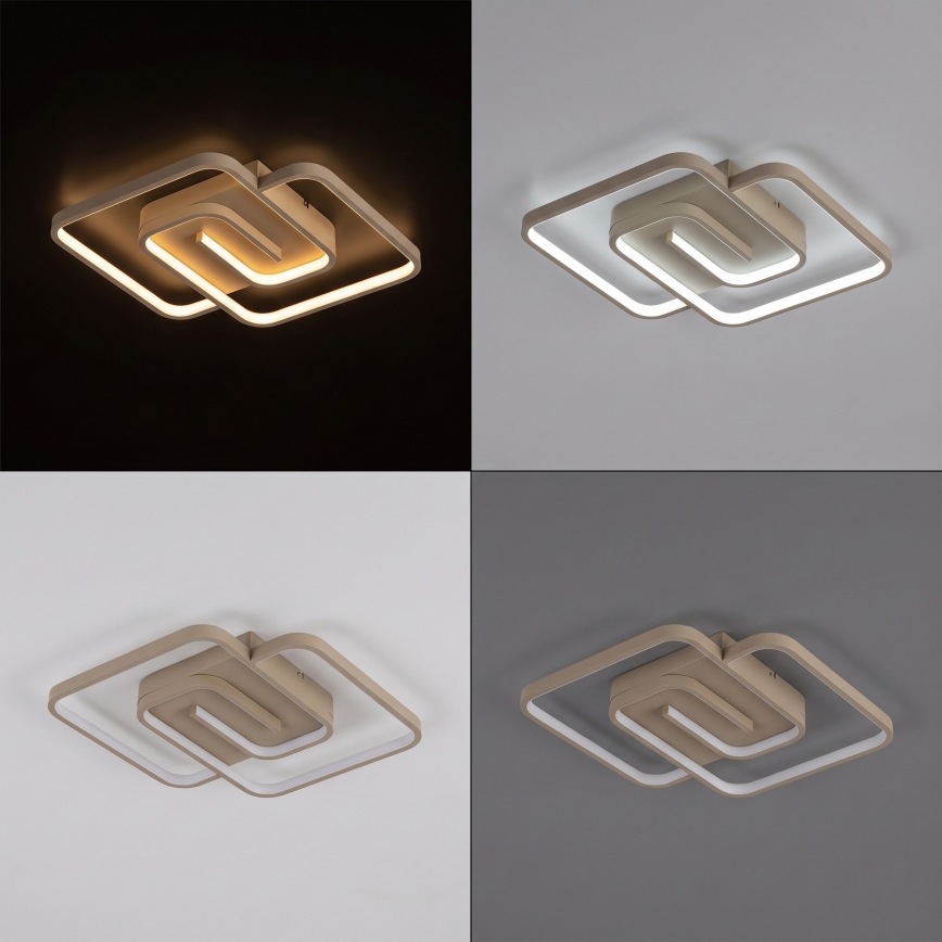 BRILAGI - Plafonnier LED dimmable VELO LED/64W/230V 3000-6500K 48x48 cm beige + télécommande