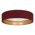 Brilagi - Plafonnier LED dimmable VELVET SMARTIX LED/24W/230V 3000-6000K Ø 45 cm bordeaux/doré Wi-Fi Tuya Beacon + télécommande