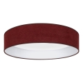 Brilagi - Plafonnier LED dimmable VELVET SMARTIX LED/36W/230V 3000–6000K Ø 55 cm bordeaux Wi‑Fi Tuya Beacon + télécommande