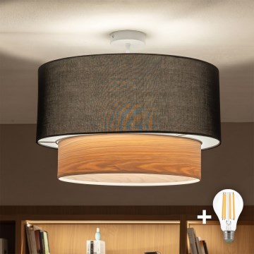 Brilagi - Plafonnier LED en saillie CERIA 1xE27/60W/230V Ø 50 cm blanc/noir/beige