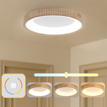 Brilagi - Plafonnier LED FALCON WOOD MODERN LED/40W/230V 3000/4000/6000K Ø 60 cm bois