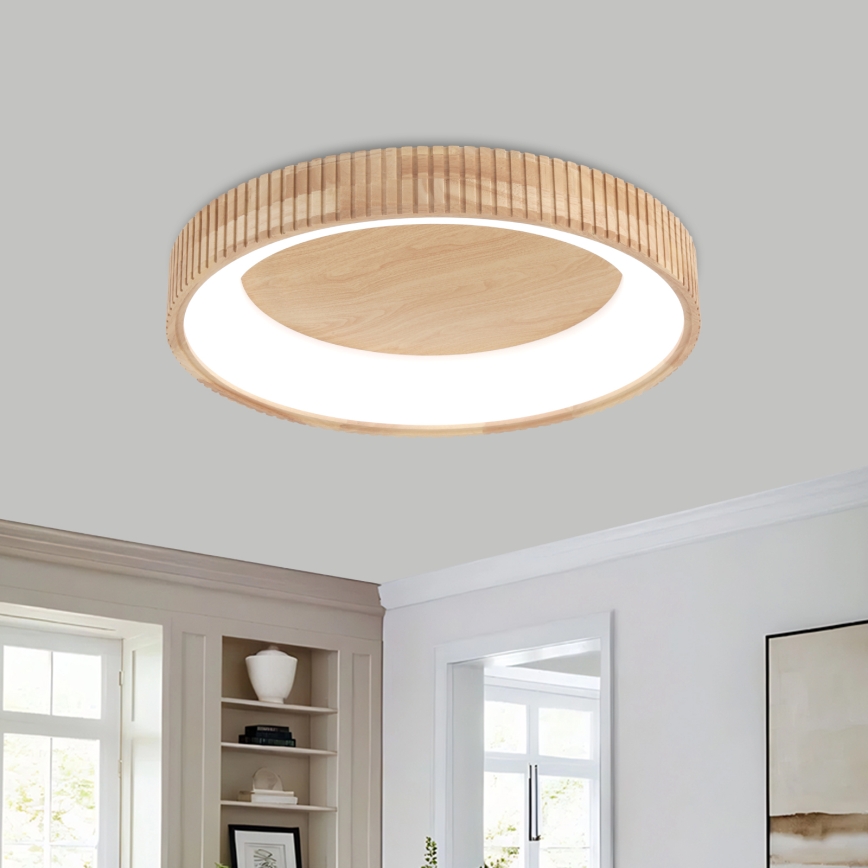 Brilagi - Plafonnier LED FALCON WOOD MODERN LED/40W/230V 3000/4000/6000K Ø 60 cm bois