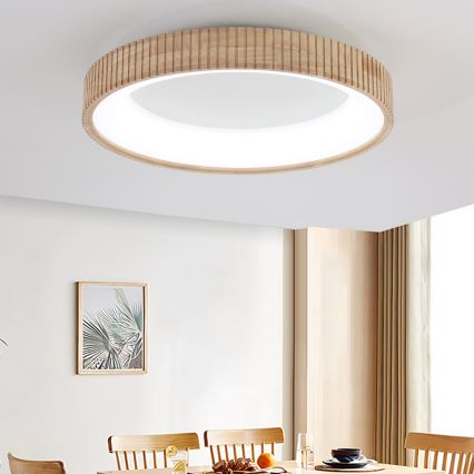 Brilagi - Plafonnier LED FALCON WOOD MODERN LED/40W/230V 3000/4000/6000K Ø 60 cm bois