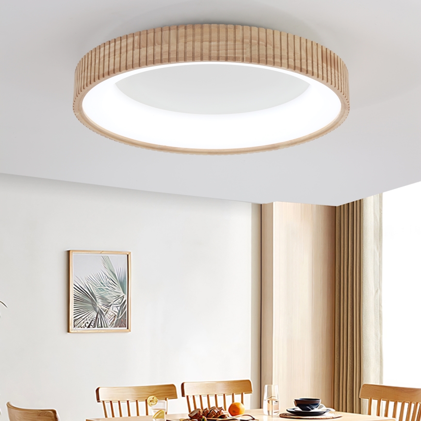 Brilagi - Plafonnier LED FALCON WOOD MODERN LED/40W/230V 3000/4000/6000K Ø 60 cm bois