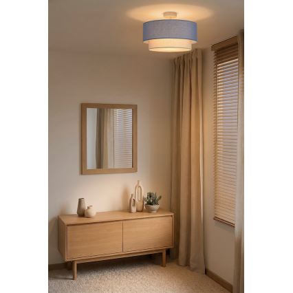 Brilagi - Plafonnier LED fixé en surface BOHO ECO 1xE27/10W/230V Ø 40 cm bleu/crème