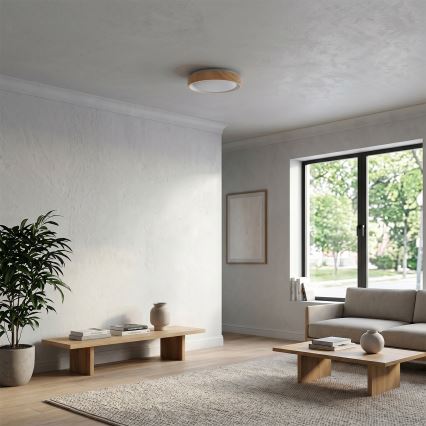 Brilagi - Plafonnier LED FLOCO LED/24W/230V Ø 30 cm décor bois/blanc