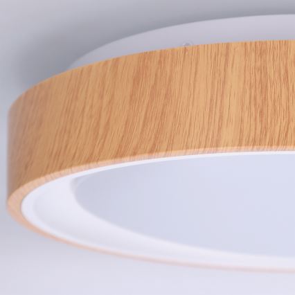 Brilagi - Plafonnier LED FLOCO LED/24W/230V Ø 30 cm décor bois/blanc