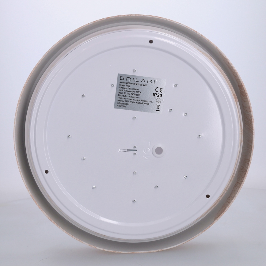 Brilagi - Plafonnier LED FLOCO LED/24W/230V Ø 30 cm décor bois/blanc