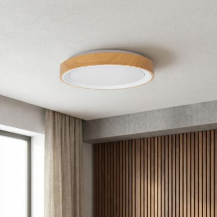 Brilagi - plafonnier LED FLOCO LED/24W/230V Ø 30 cm décor bois/noir