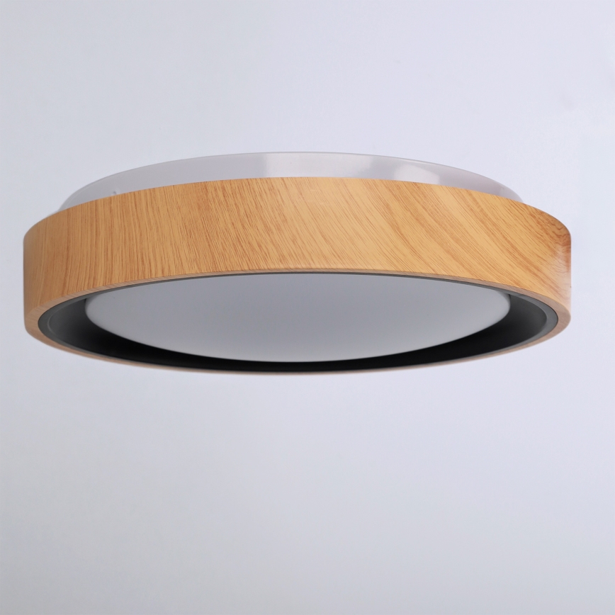 Brilagi - plafonnier LED FLOCO LED/24W/230V Ø 30 cm décor bois/noir