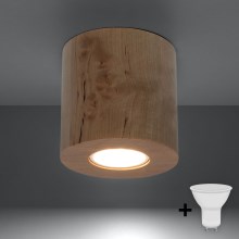 Plafonnier bois rustique lampe de salon plafonnier bois noir, avec décor  cristal, 1x LED 30W 1350Lm blanc chaud, L 100 cm, ETC Shop: lampes,  mobilier, technologie. Tout d'une source.