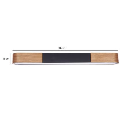 BRILAGI - Plafonnier LED GARDALINE LED/100W/230V 80 cm chêne/noir