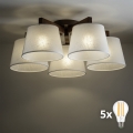 BRILAGI - Plafonnier LED LATTE 5xE27/15W/230V pin/blanc