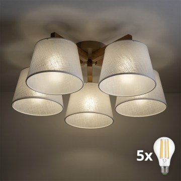 BRILAGI - Plafonnier LED LATTE SABIA 5xE27/15W/230V pin/blanc