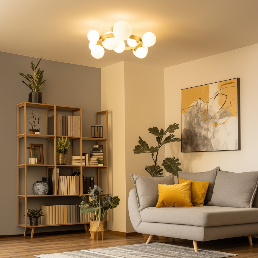 Brilagi - Plafonnier LED MILLA 10xG9/3W/230V doré/blanc