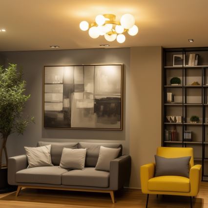 Brilagi - Plafonnier LED MILLA 10xG9/3W/230V doré/blanc