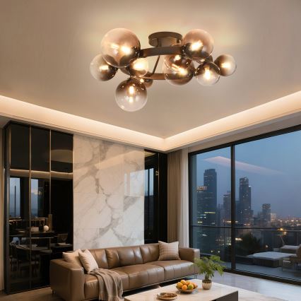 Brilagi - Plafonnier LED MILLA 10xG9/3W/230V marron/marron fumé