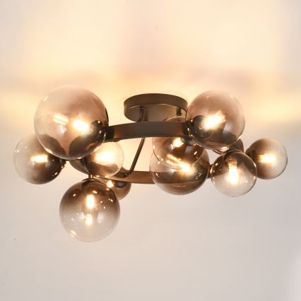 Brilagi - Plafonnier LED MILLA 10xG9/3W/230V marron/marron fumé