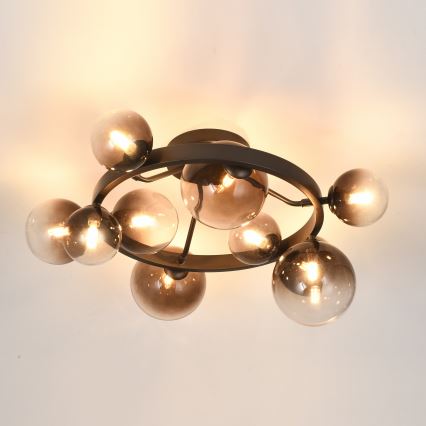 Brilagi - Plafonnier LED MILLA 10xG9/3W/230V marron/marron fumé