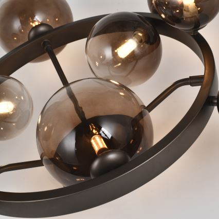 Brilagi - Plafonnier LED MILLA 10xG9/3W/230V marron/marron fumé