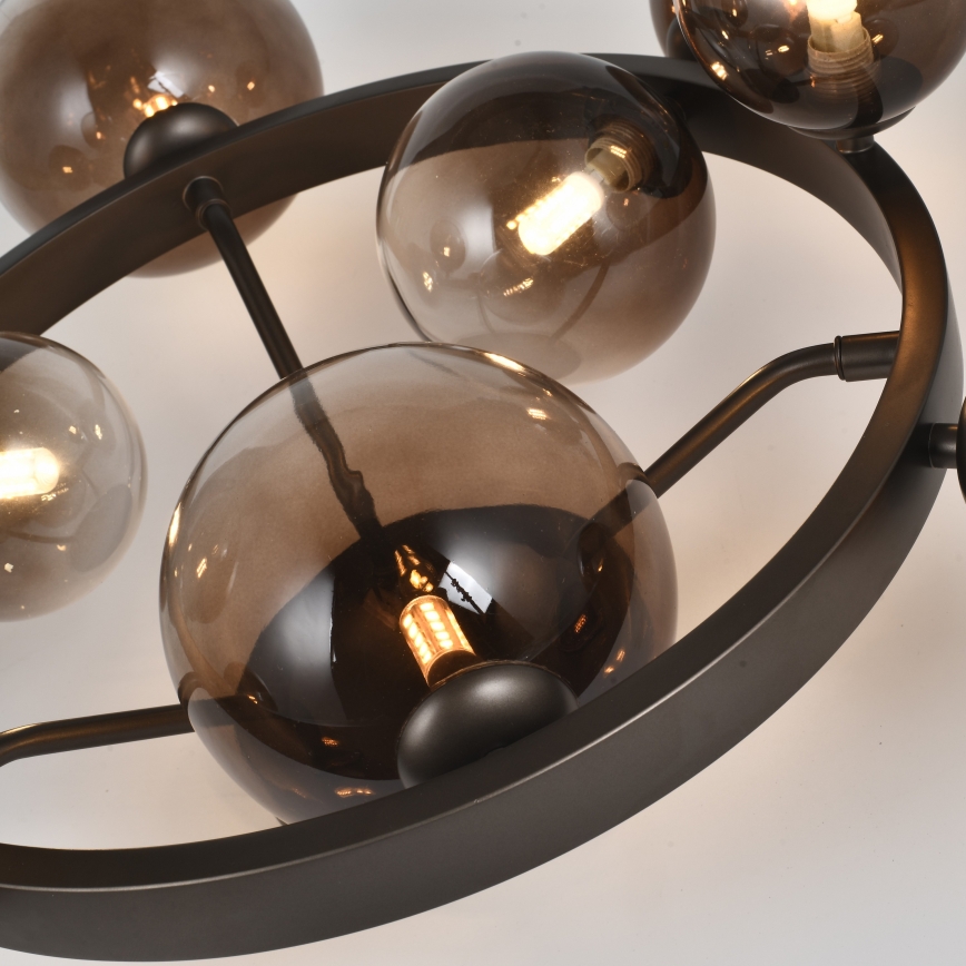 Brilagi - Plafonnier LED MILLA 10xG9/3W/230V marron/marron fumé