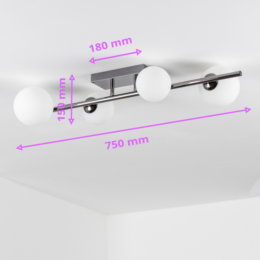 Brilagi - Plafonnier LED MILLA 4xG9/3W/230V chrome brillant/blanc