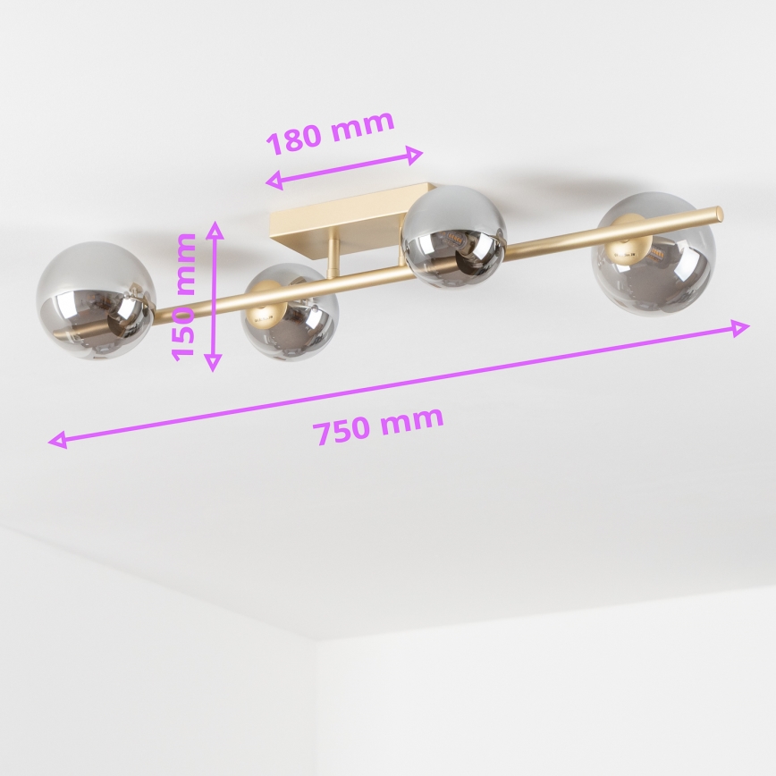 Brilagi - Plafonnier LED MILLA 4xG9/3W/230V doré/fumé