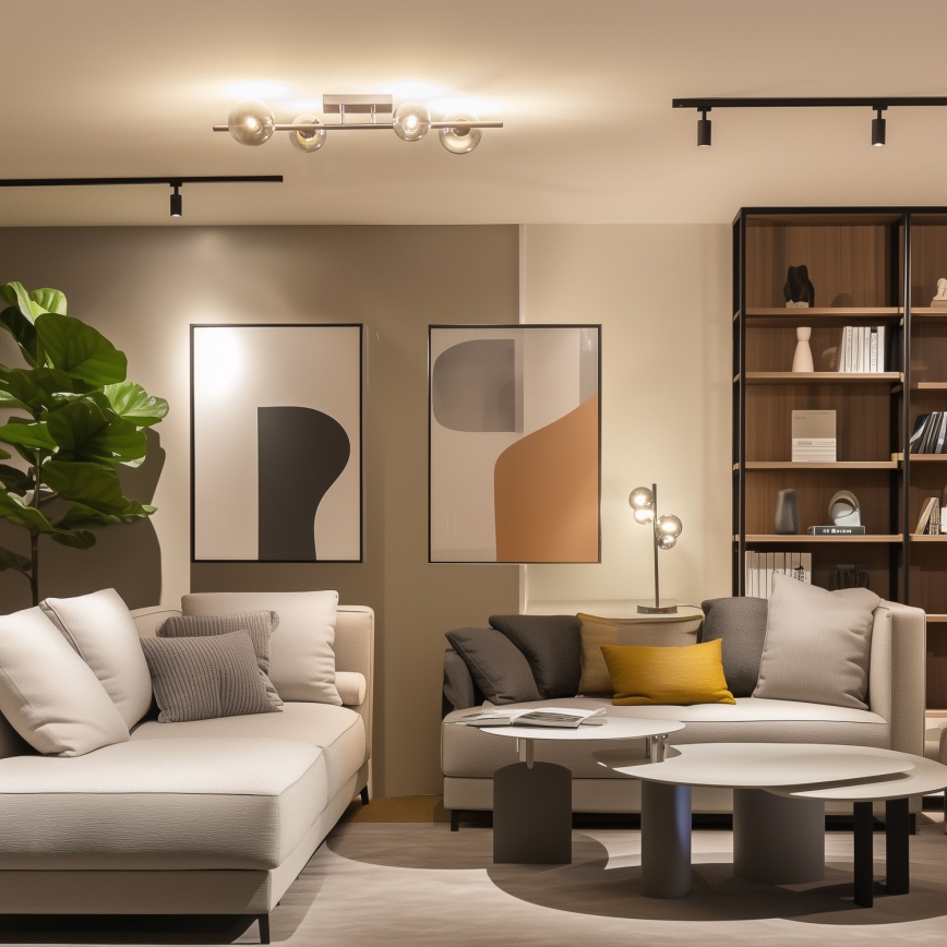 Brilagi - Plafonnier LED MILLA 4xG9/3W/230V noir chromé/fumé