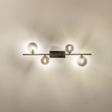 Brilagi - Plafonnier LED MILLA 4xG9/3W/230V noir chromé/fumé