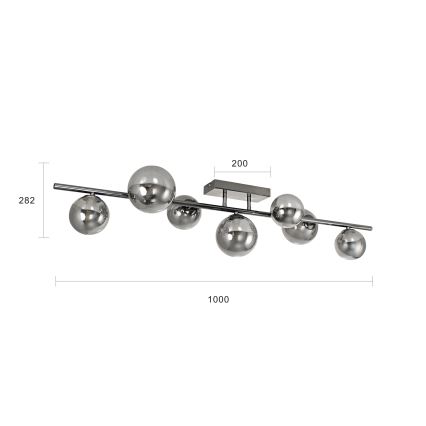 Brilagi - Plafonnier LED MILLA 7xG9/3W/230V chrome brillant/fumé