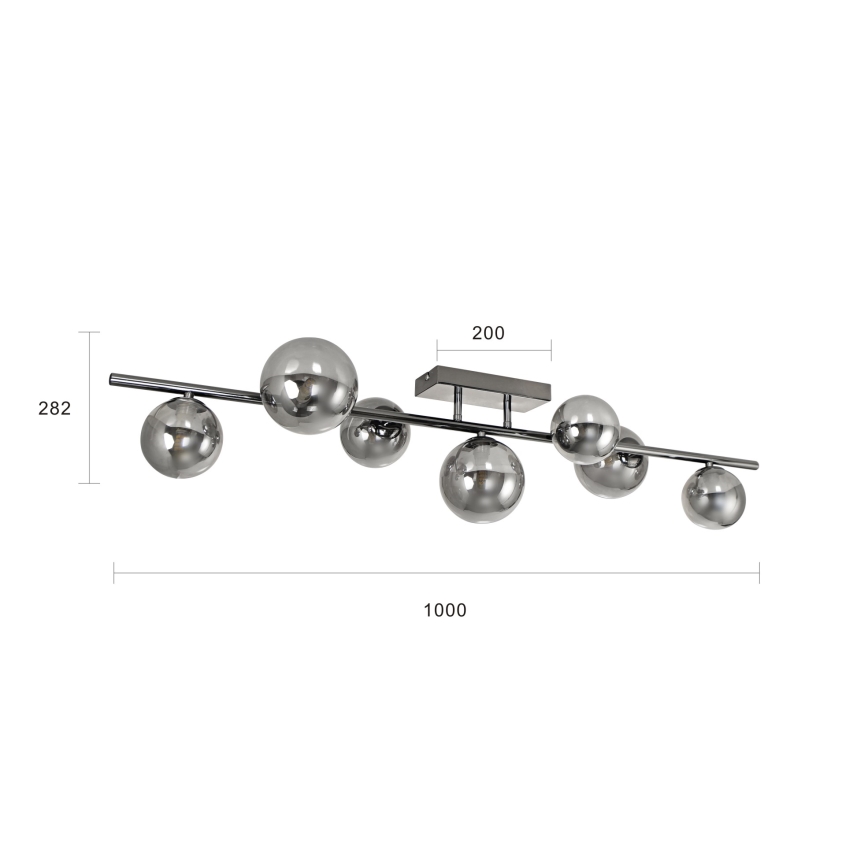 Brilagi - Plafonnier LED MILLA 7xG9/3W/230V chrome brillant/fumé