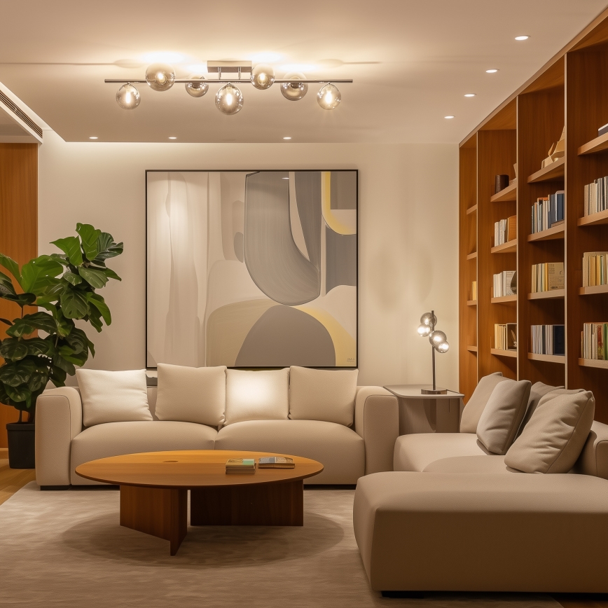 Brilagi - Plafonnier LED MILLA 7xG9/3W/230V chrome noir/fumé