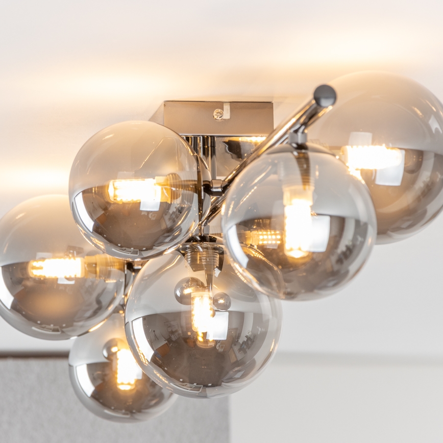 Brilagi - Plafonnier LED MILLA 7xG9/3W/230V chrome noir/fumé