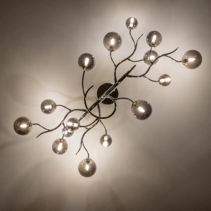 Brilagi - Plafonnier LED MISTEL 15xG9/3W/230V chrome brillant/fumé