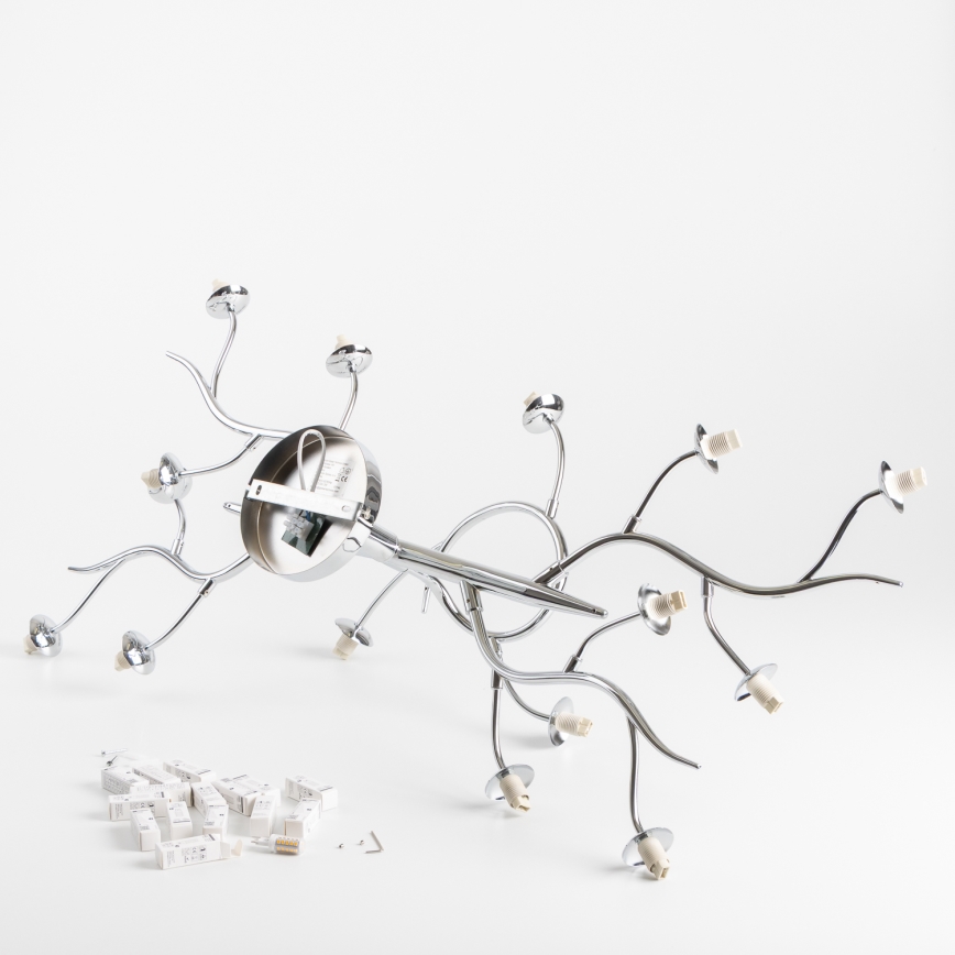 Brilagi - Plafonnier LED MISTEL 15xG9/3W/230V chrome brillant/fumé