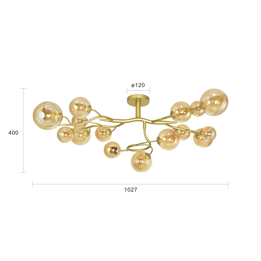 Brilagi - Plafonnier LED MISTEL 15xG9/3W/230V doré