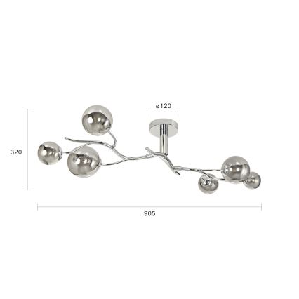 Brilagi - Plafonnier LED MISTEL 6xG9/3W/230V chrome brillant/fumé