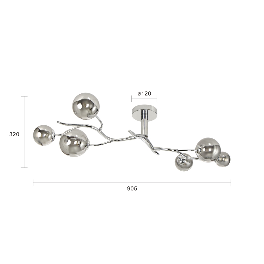 Brilagi - Plafonnier LED MISTEL 6xG9/3W/230V chrome brillant/fumé