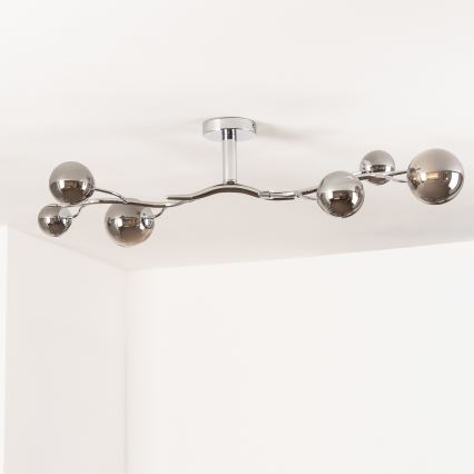 Brilagi - Plafonnier LED MISTEL 6xG9/3W/230V chrome noir/fumé