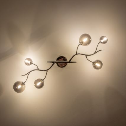 Brilagi - Plafonnier LED MISTEL 6xG9/3W/230V chrome noir/fumé