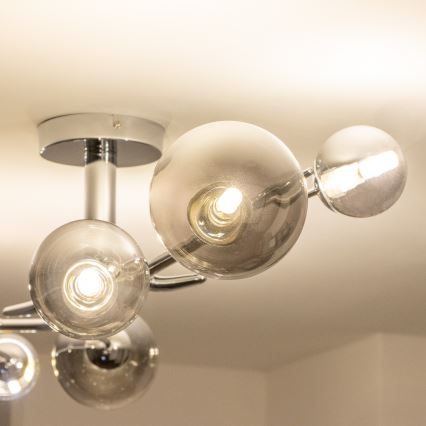 Brilagi - Plafonnier LED MISTEL 6xG9/3W/230V chrome noir/fumé