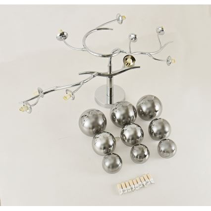 Brilagi - Plafonnier LED MISTEL à montage en surface 9xG9/3W/230V chrome noir/verre fumé