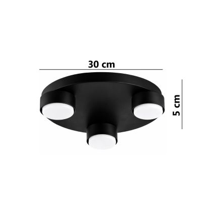 Brilagi - Plafonnier LED MONO 3xGX53/13W/230V Ø 30 cm noir