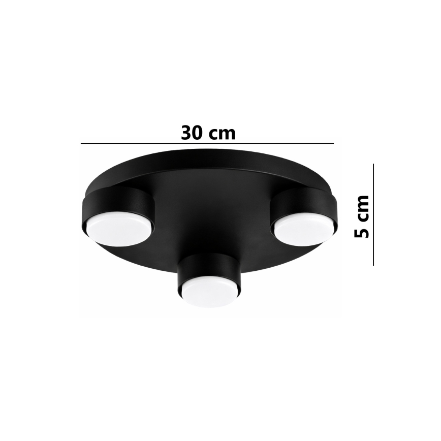 Brilagi - Plafonnier LED MONO 3xGX53/13W/230V Ø 30 cm noir
