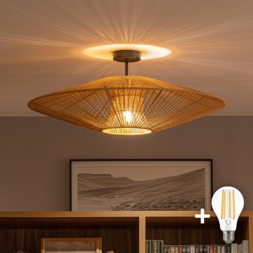 Brilagi - Plafonnier LED monté en surface CERIA BOHO 1xE27/60W/230V Ø 70 cm noir/marron