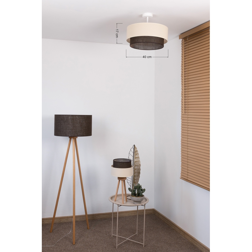 Brilagi - Plafonnier LED monté en surface Style BOHO 1xE27/15W/230V Ø 40 cm crème/marron