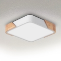Brilagi - Plafonnier LED PILANA LED/24W/230V chêne/blanc 32x32 cm