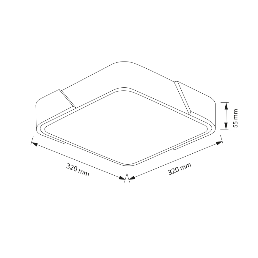Brilagi - Plafonnier LED PILANA LED/24W/230V chêne/blanc 32x32 cm