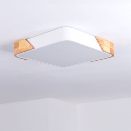 Brilagi - Plafonnier LED PILANA LED/24W/230V chêne/blanc 32x32 cm